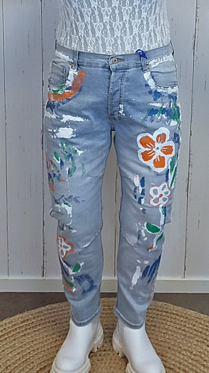 Stacy jeans med trykk