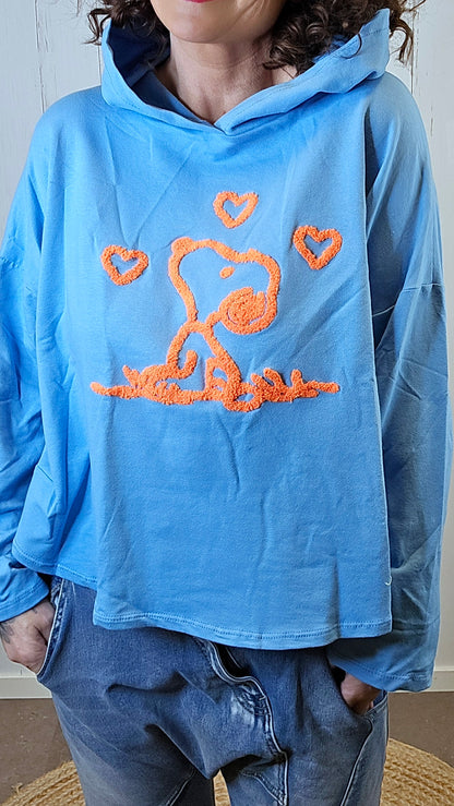 Snoopy hettegenser blå