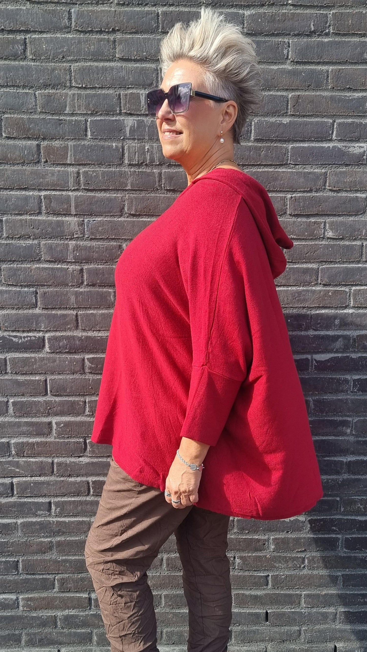 Alma hettegenser burgunder rød