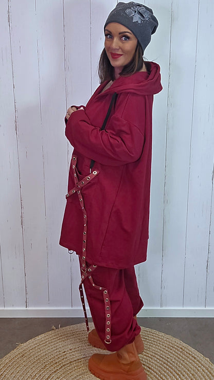 Adriana lang hettejakke burgunder