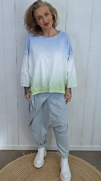 Mia ombre genser grønn/blå