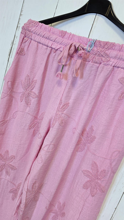 Selma blomsterbukse rosa