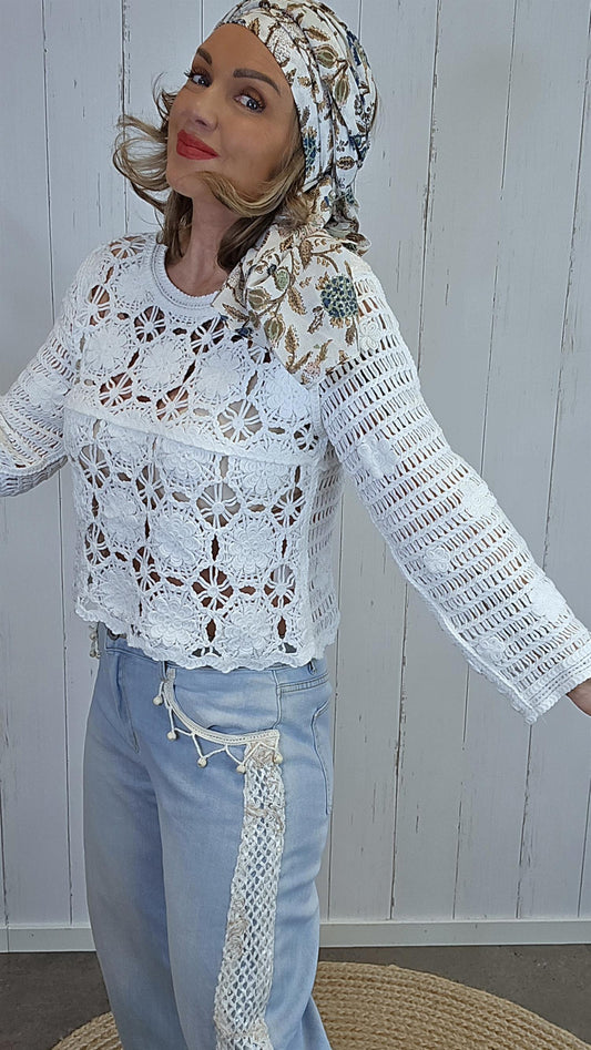 Asta blondetopp hvit