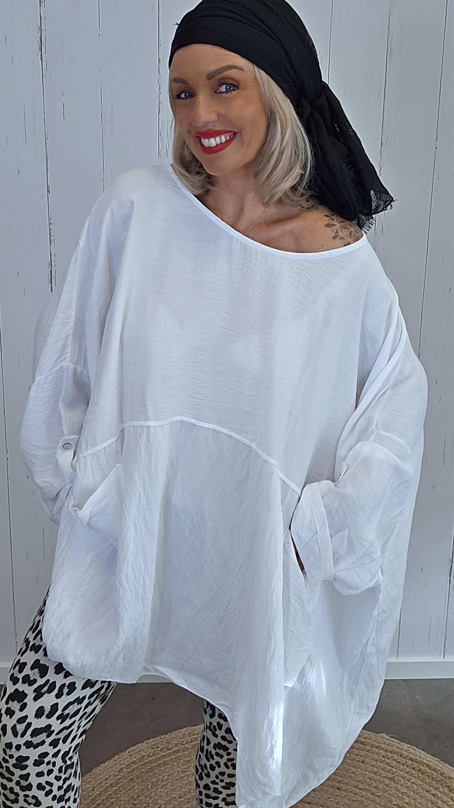 Clara baggy topp hvit