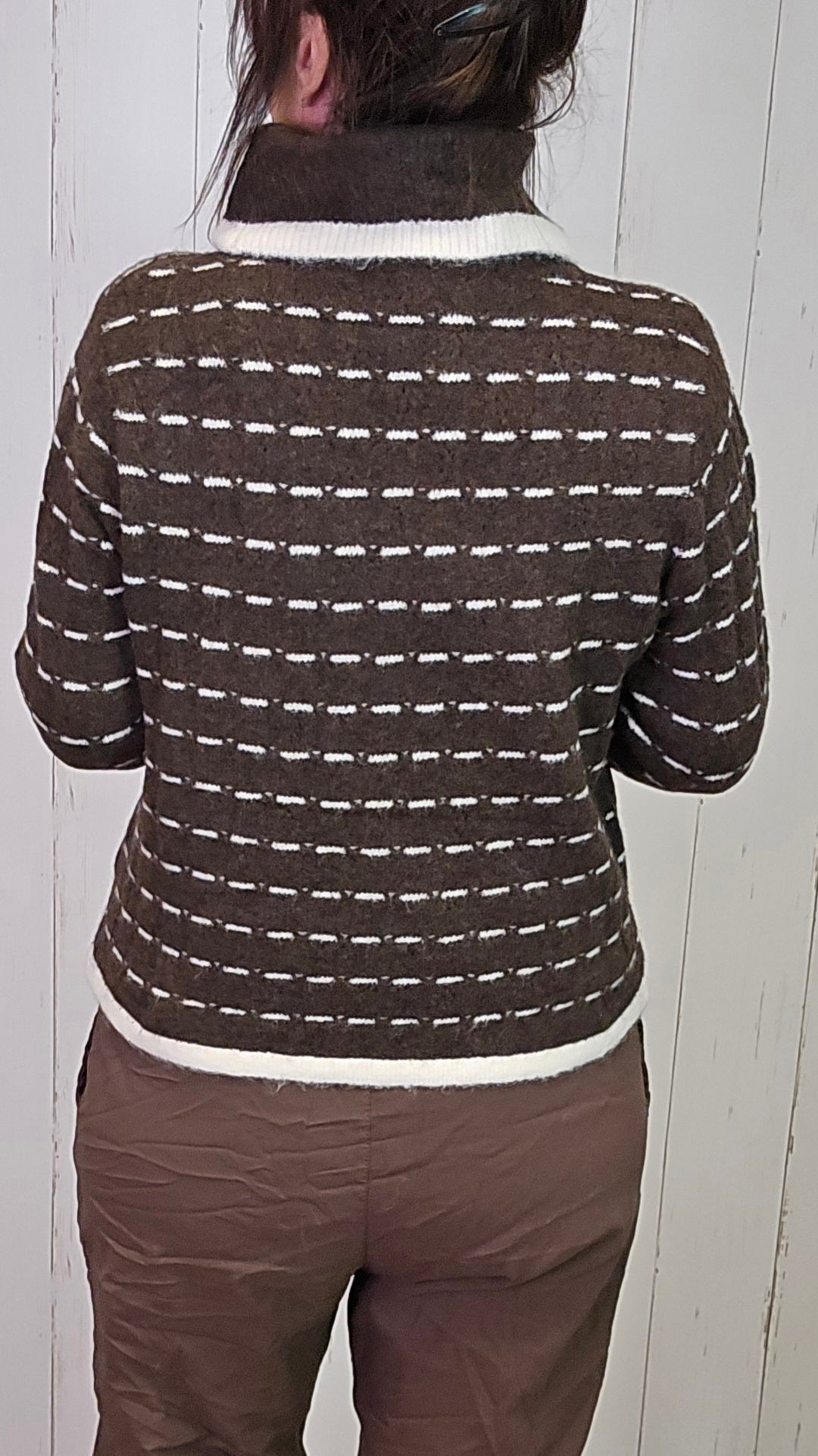 Amalie stripet høyhalset genser