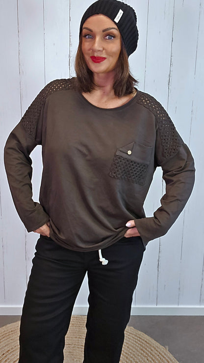 Elena topp brun