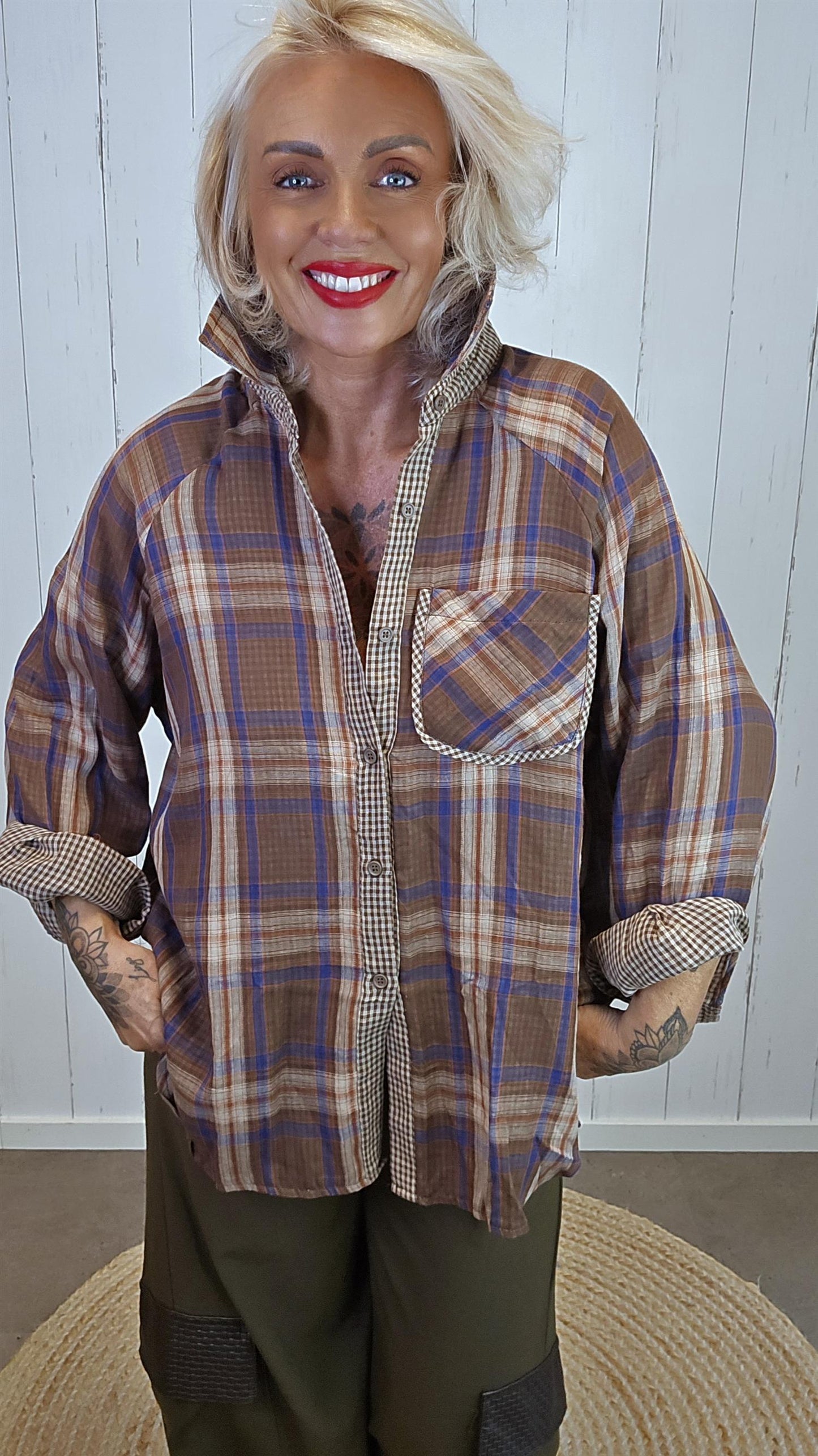 Wendy skjorte brun/blå