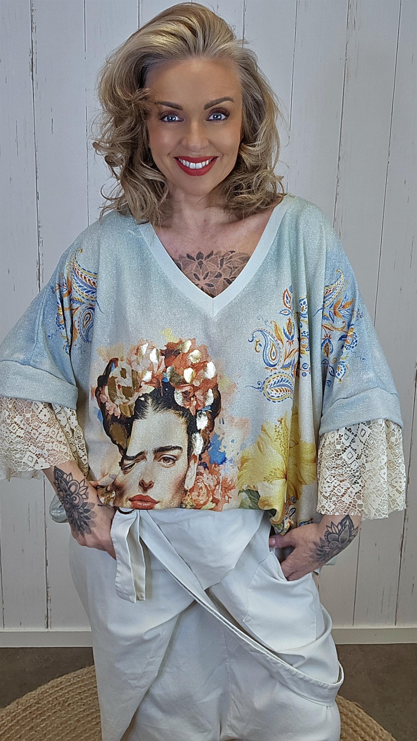 Petronella topp med print