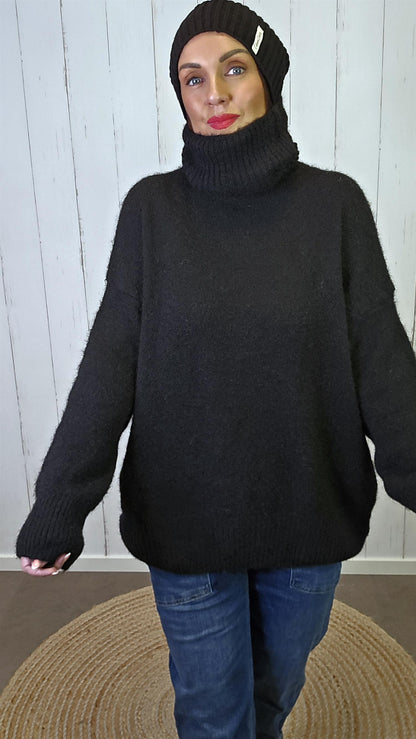 Nora svart høyhalset genser