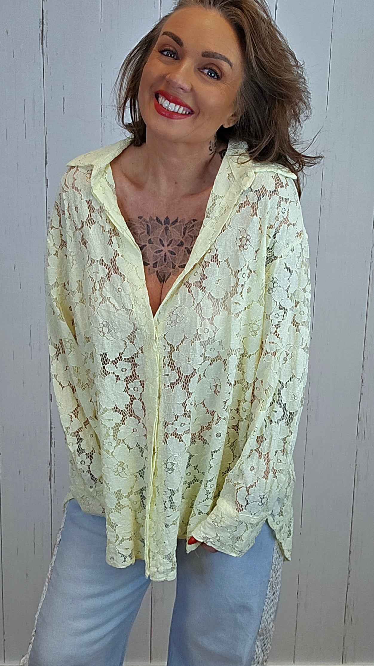 Alva blondeskjorte gul