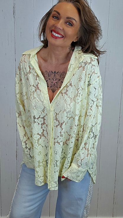 Alva blondeskjorte gul