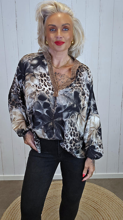 Katty bluse med print