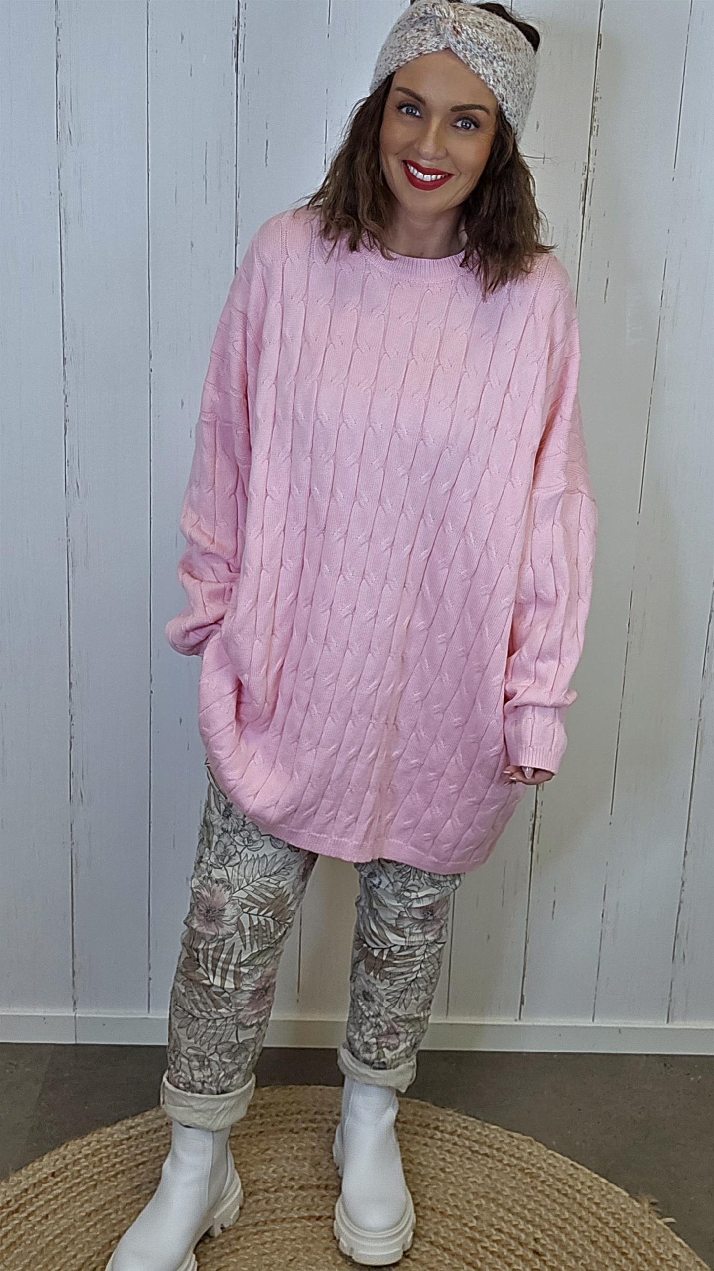 Emilie strikkegenser rosa