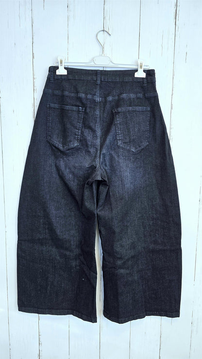 Bubble cut jeans mørkblå