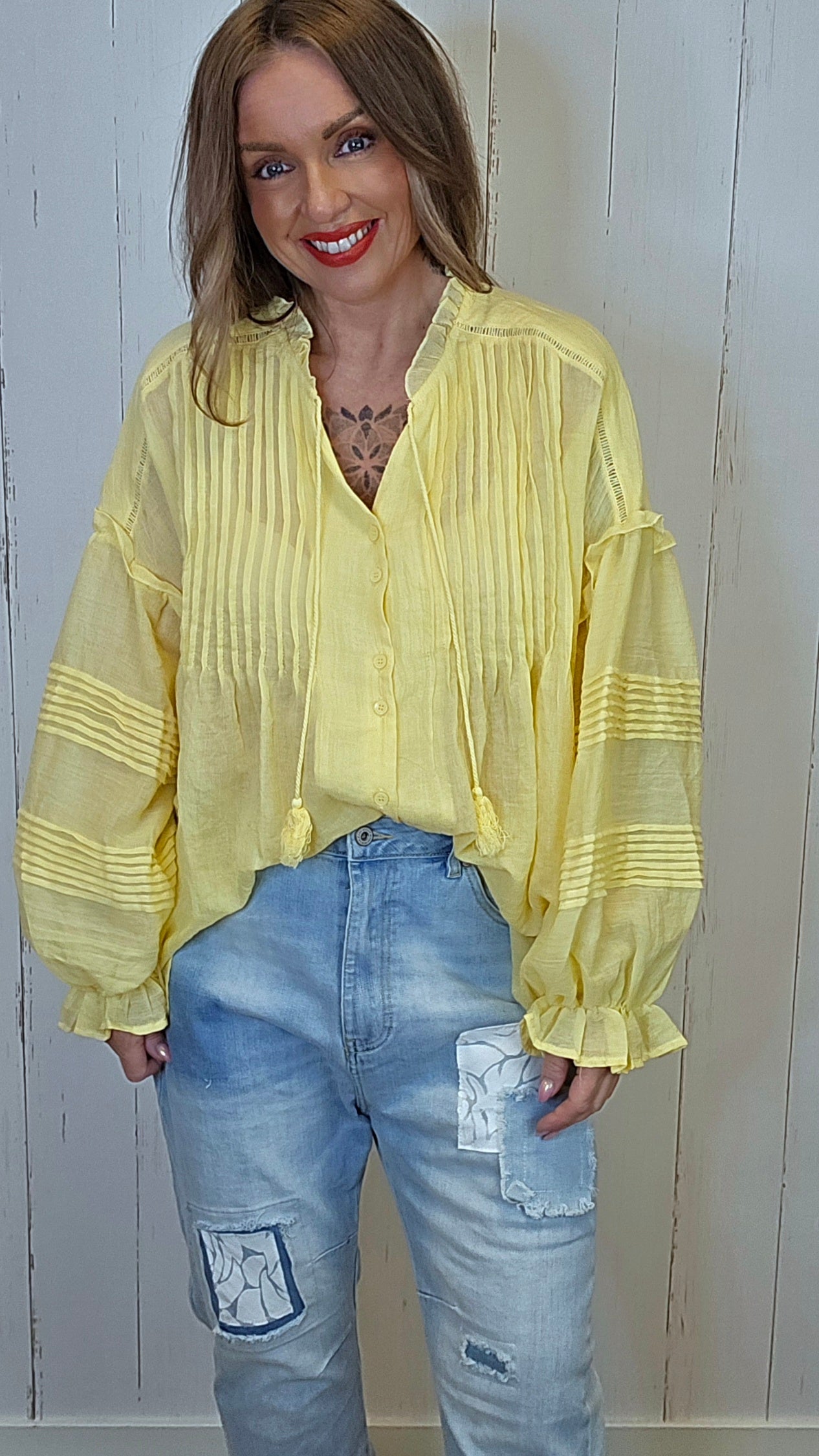 Amalie skjorte Gul