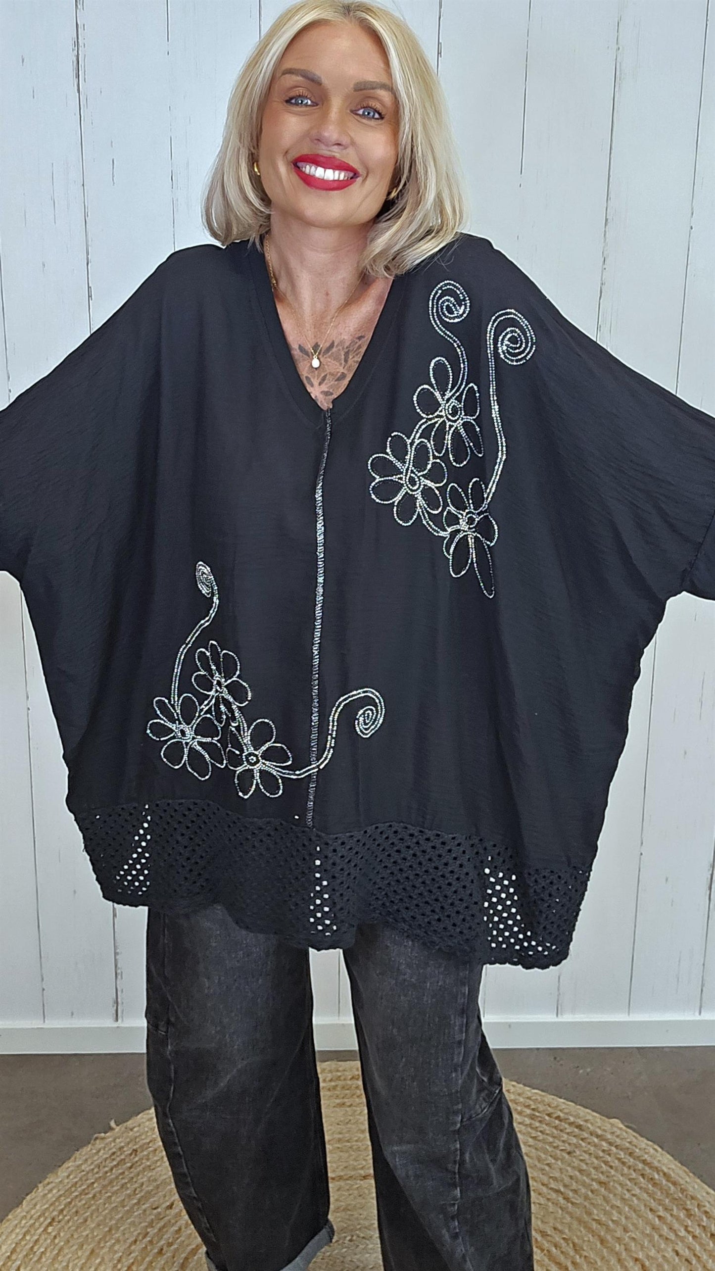 Giselle baggy topp svart