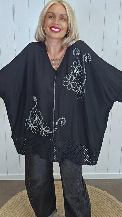 Giselle baggy topp svart