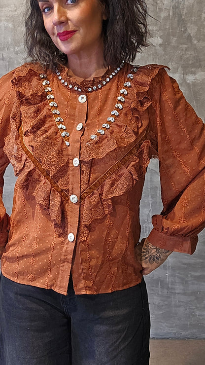 Stella skjorte bluse rust