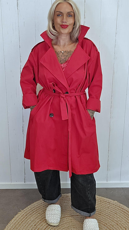 Carrie Trenchcoat rød