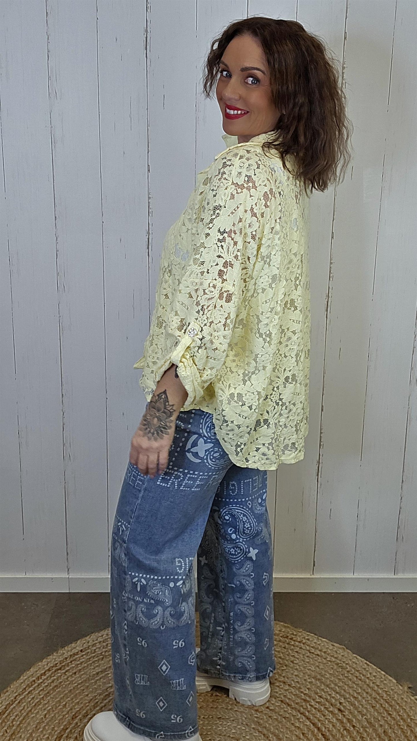 Amalie blondeskjorte gul