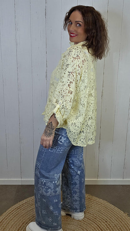 Amalie blondeskjorte gul