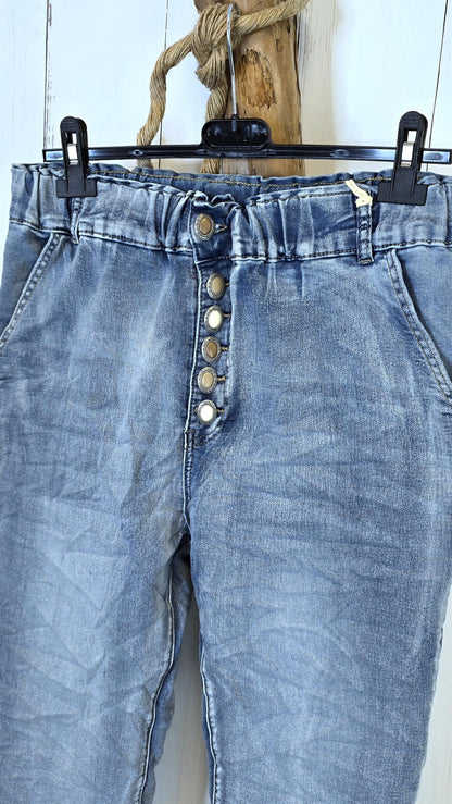Hayley jeans lys med knapper