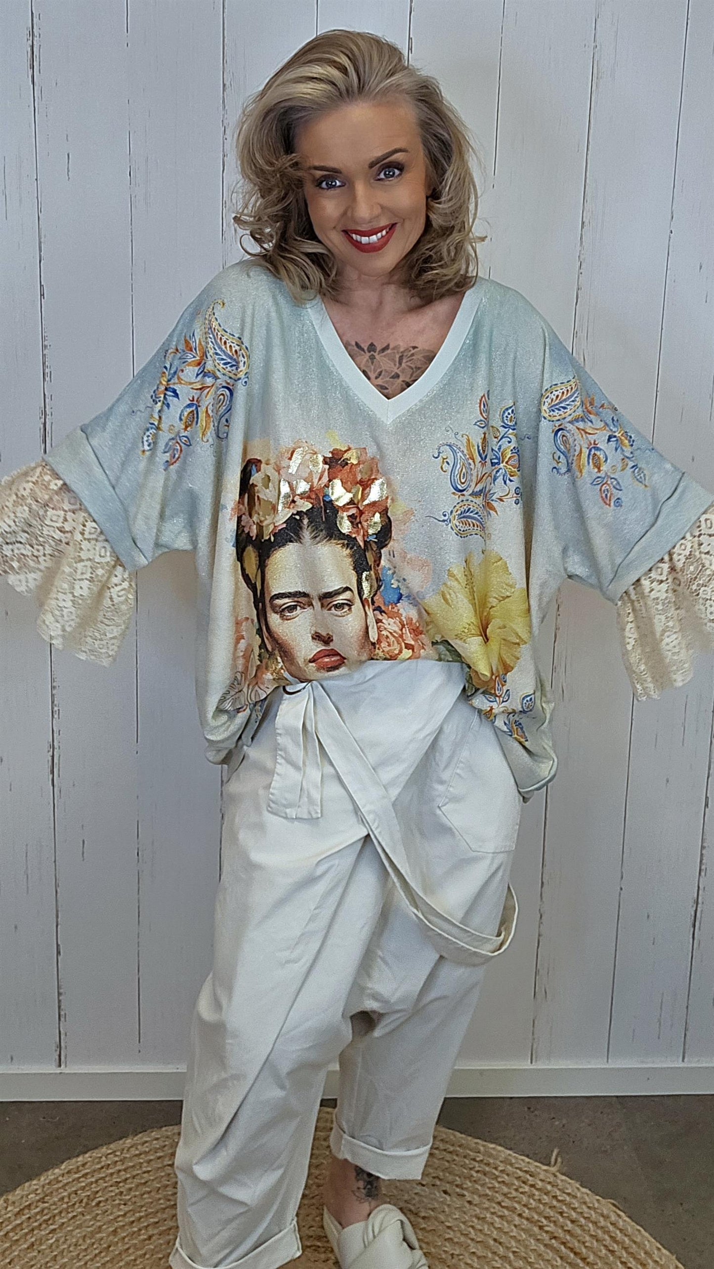 Petronella topp med print