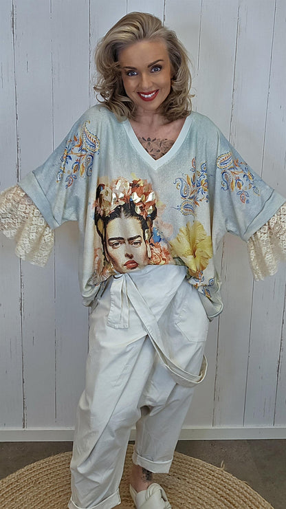 Petronella topp med print