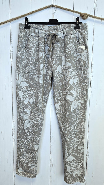 Cally mønstret bukse taupe