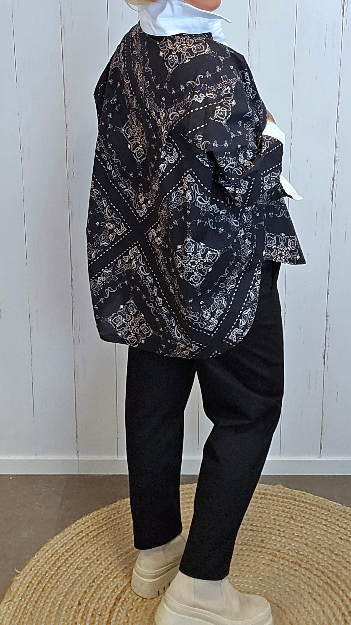 Sofia bandana skjorte svart