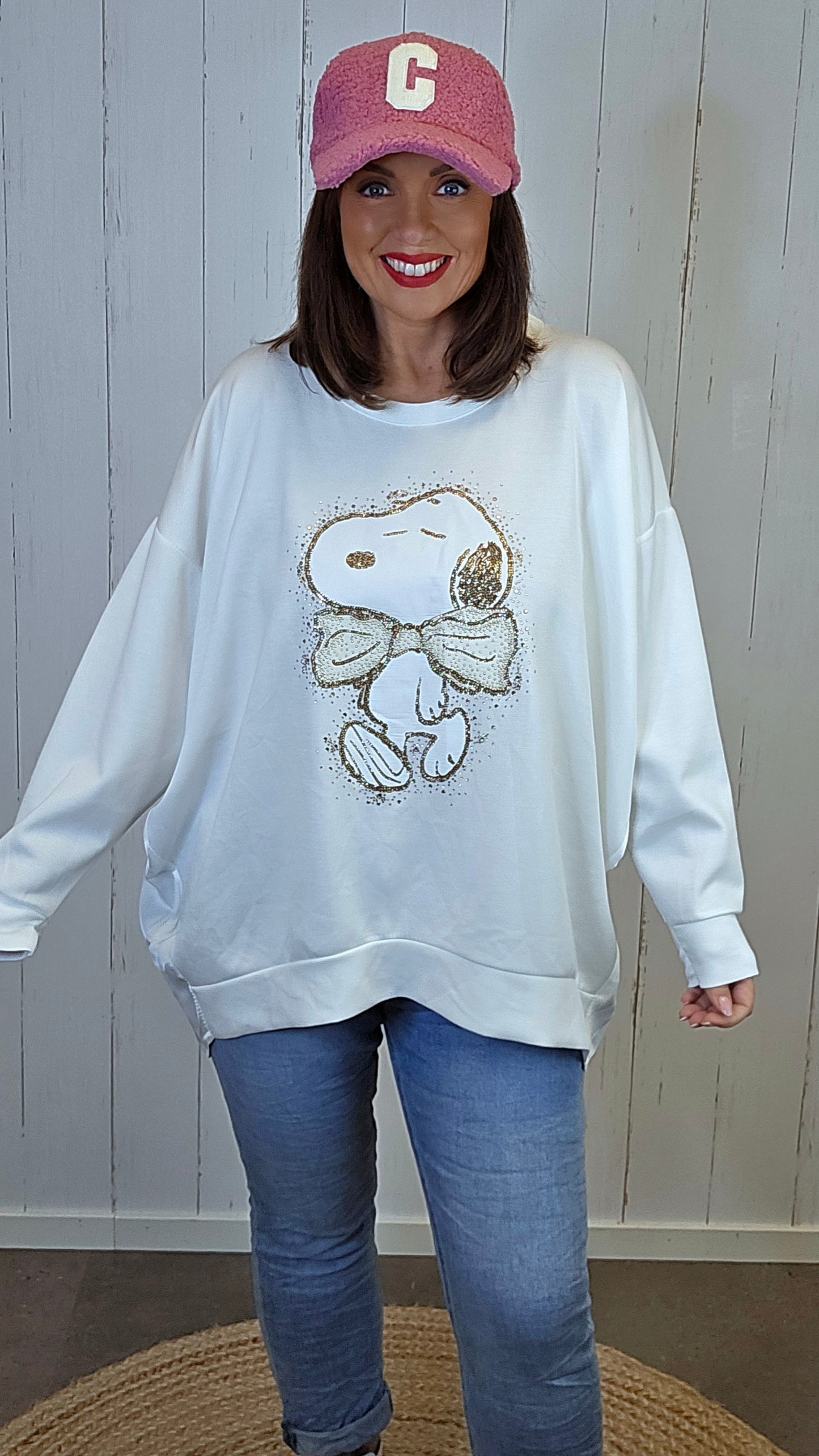 Snoopy genser creme
