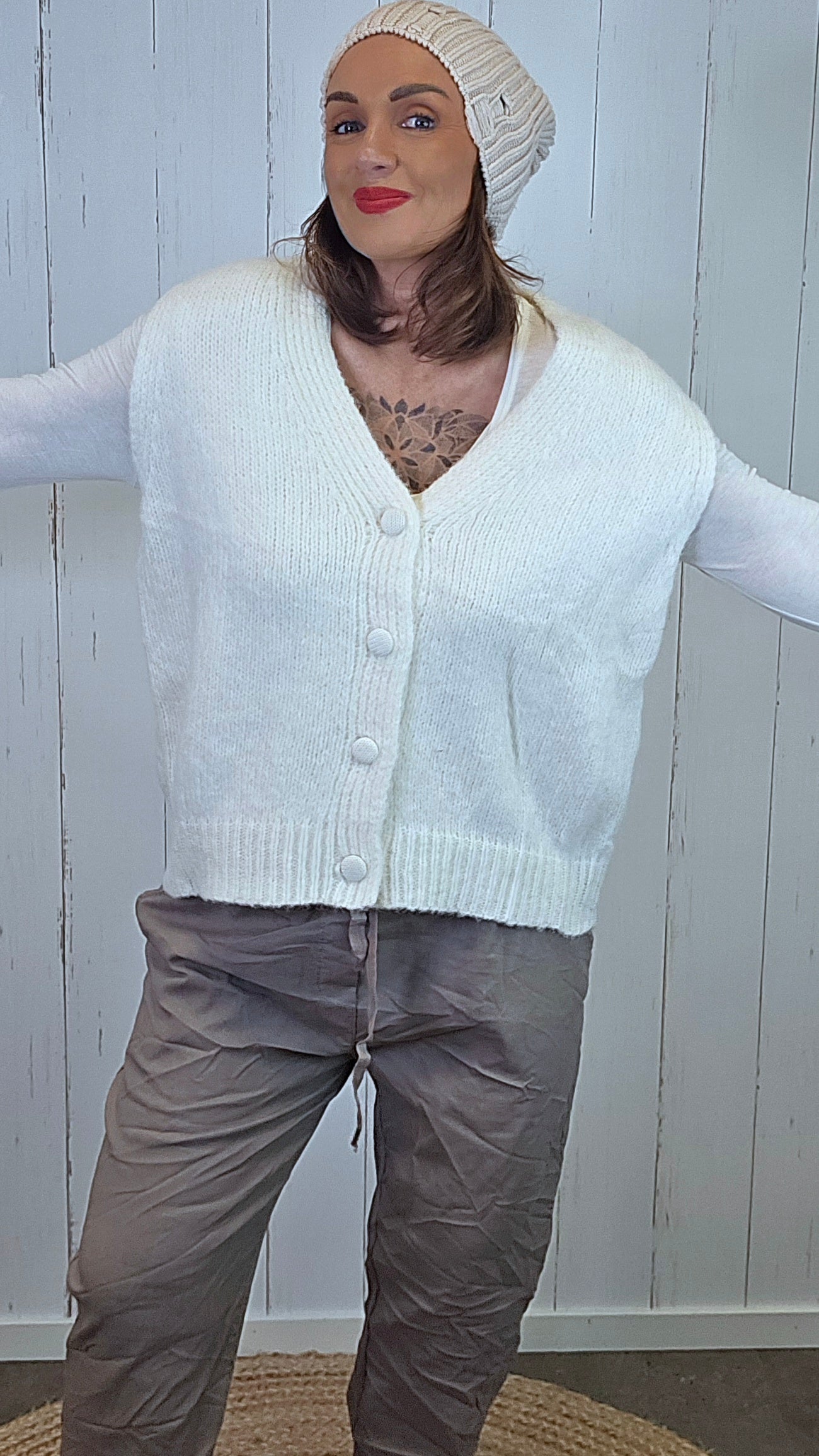 Ida Strikkevest Offwhite