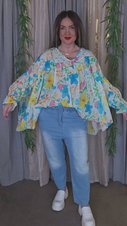 Elena bluse fargerik