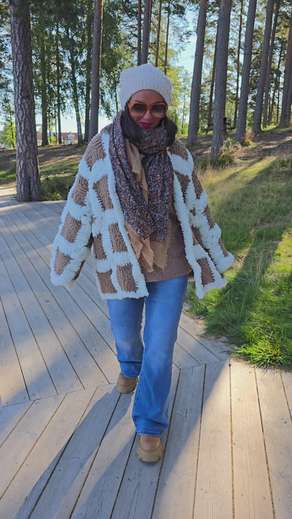 Abigail jakke camel/hvit