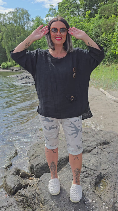 Cassandra linbluse svart