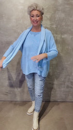 Leona Sweater And Scarf Light Blue