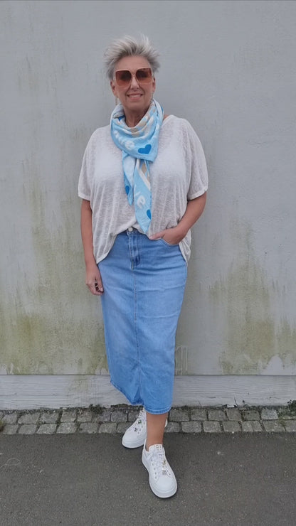 Lise denim skjørt splitt bak