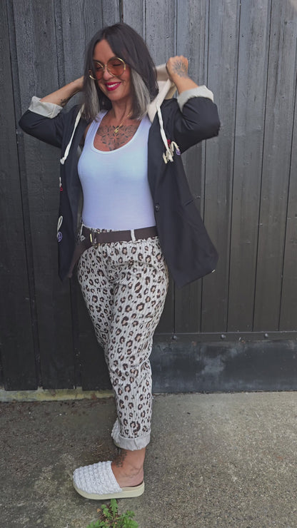 Nice hoodie blazer svart