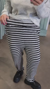 Comfy Pant Stripe Black Grey