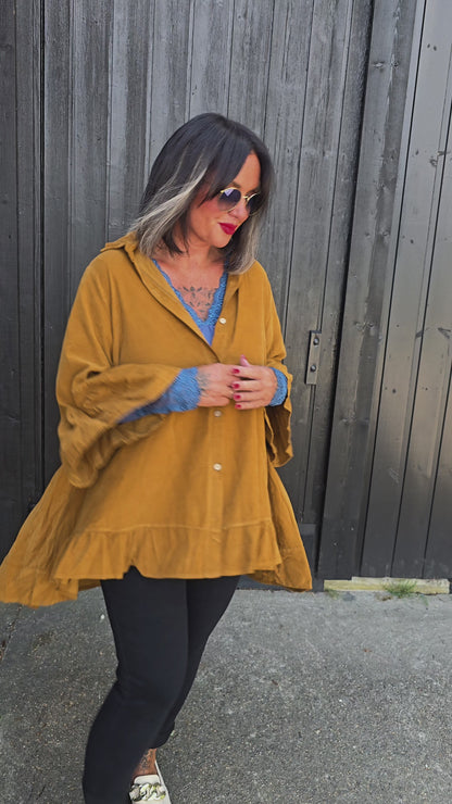 Stacy minicord skjorte mustard