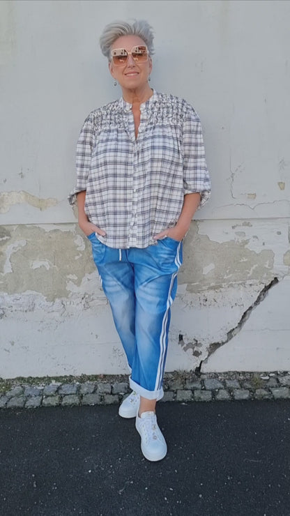 Triana skjorte med ruter hvit