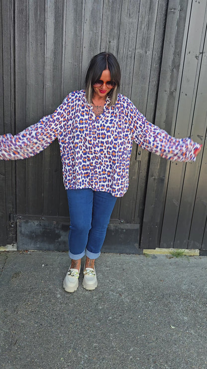 Bluse med leo print