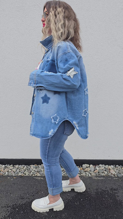 Monday baggy denim skjorte