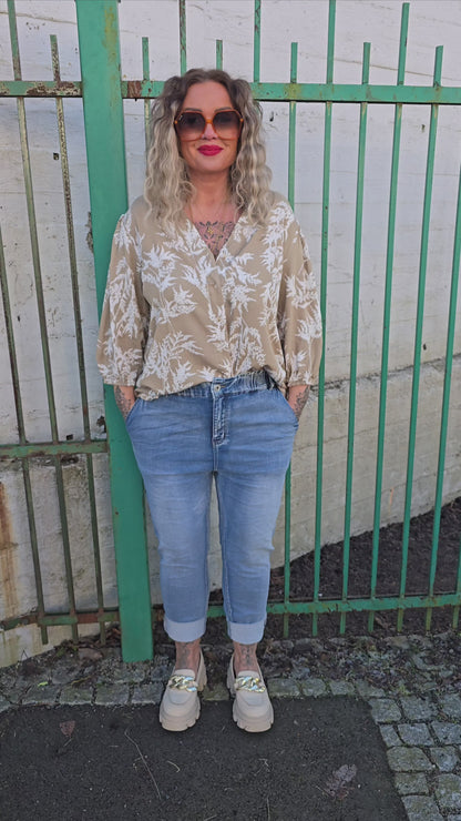 Celina skjortebluse beige
