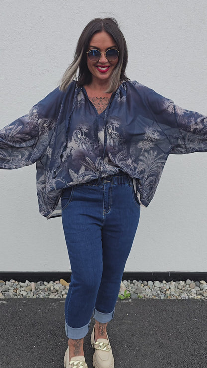 Stina bluse navy