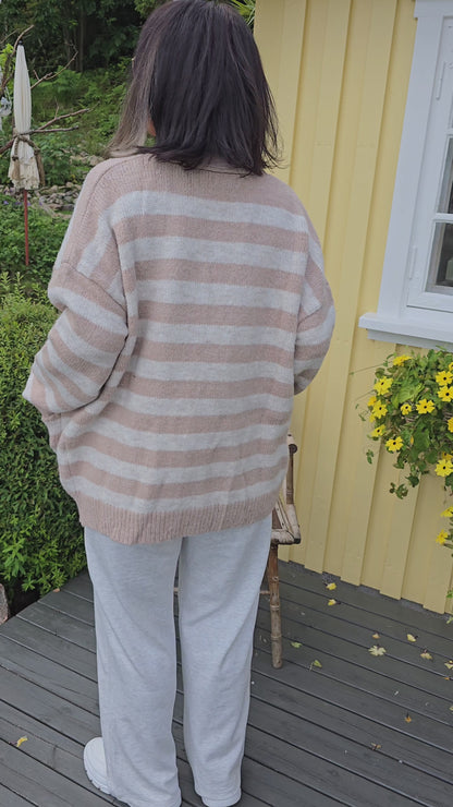 Emilie kardigan jakke med striper