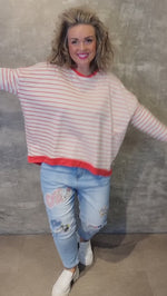 Striped Baggy top Light Coral