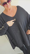 Stella Star Sweater With Pockets Black