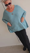 Stella Star Sweater With Pockets Ocean Green