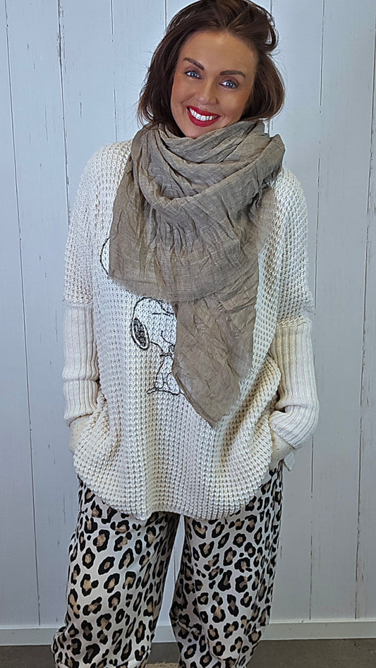Crinkle skjerf taupe